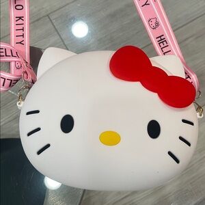 Hello Kitty Red Bow Crossbody Bag with Pink Strap